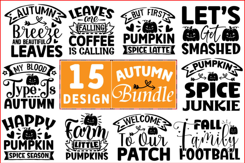 Autumn SVG T shirt Design bundle