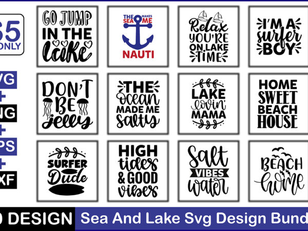 Sea and lake svg design bundle