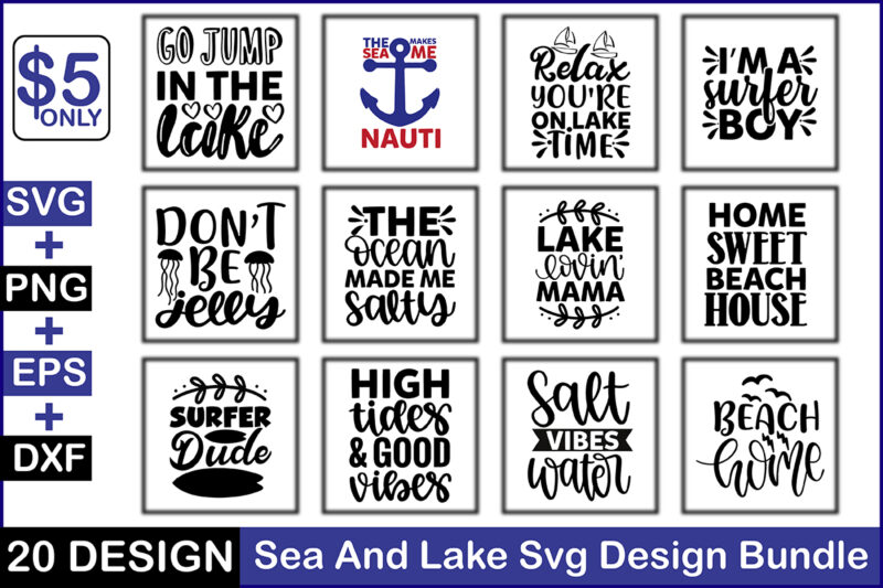 Sea And Lake Svg Design Bundle