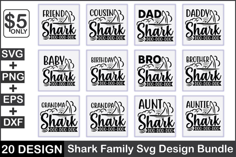 Shark Family Svg Design Bundle