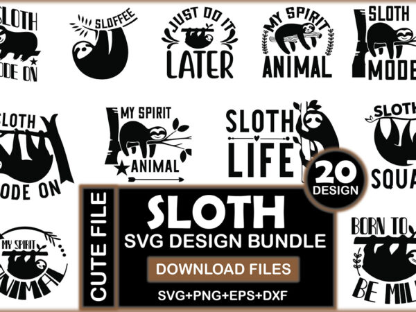 Sloth svg design bundle