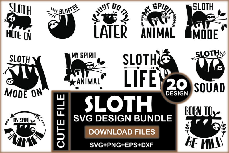 Sloth SVG Design Bundle