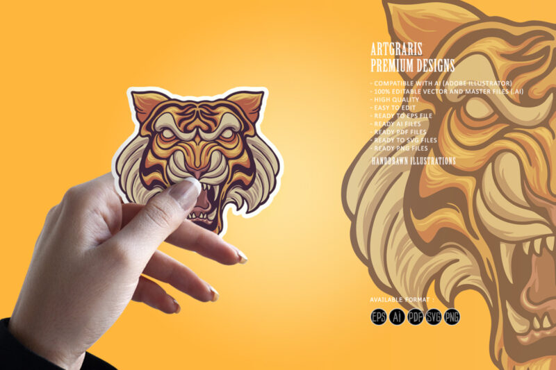 Tiger Head T-Shirt Design Vector – ThreadBasket