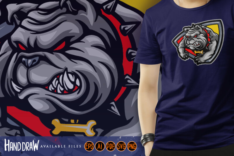 Angry bulldog logo mascot colorful