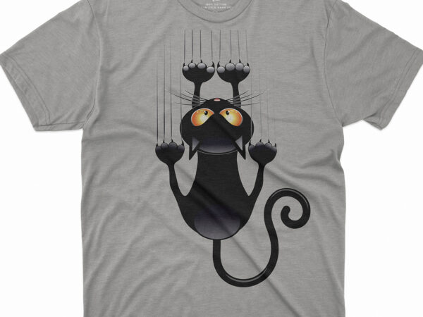 Funny black cat t shirt design