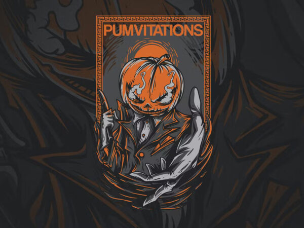 Pumvitations t-shirt design illustration