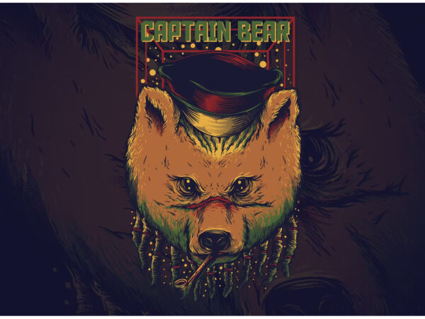 Captain bear t-shirt design