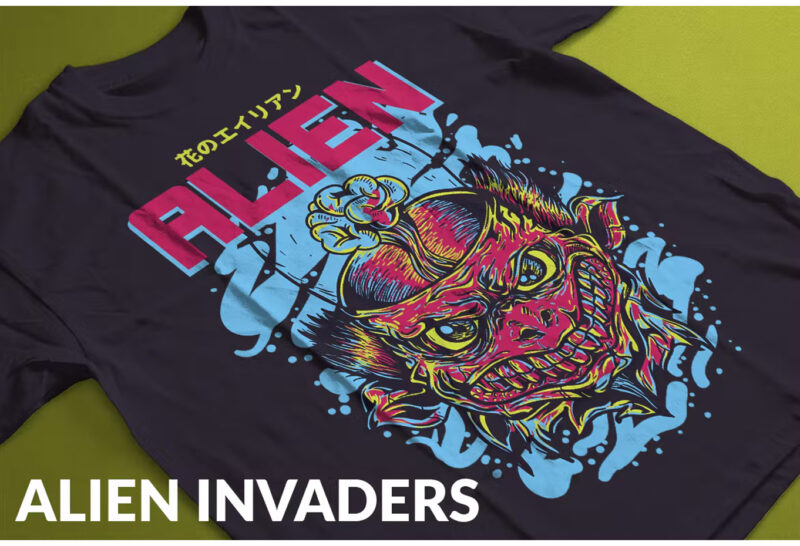 Alien Invaders T-Shirt Design