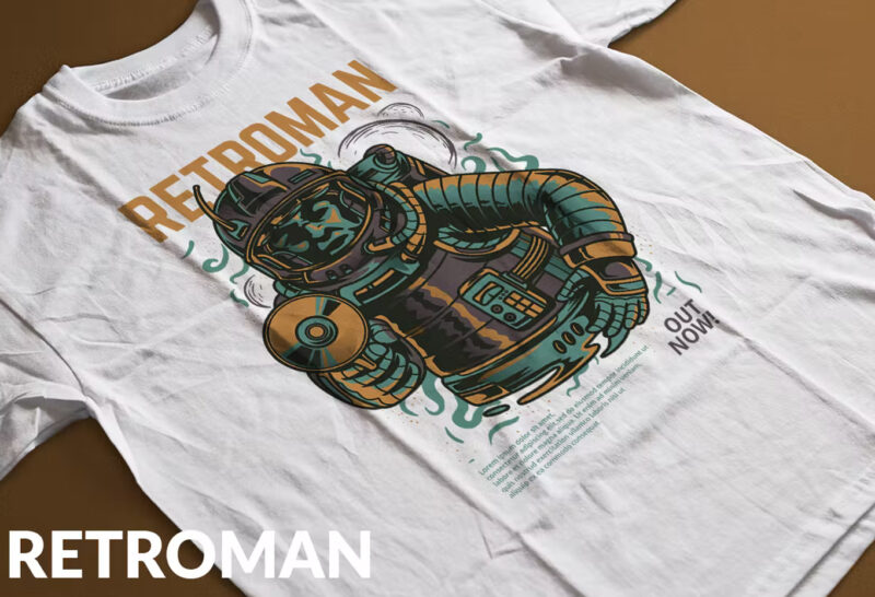 Retroman T-Shirt Design Template