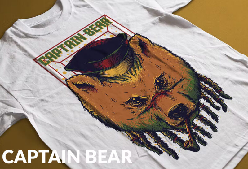 Captain Bear T-Shirt Design