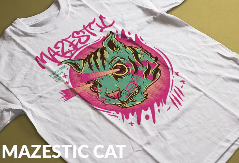 Mazestic Cat T-Shirt Design