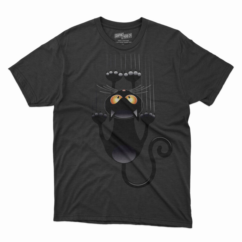 Funny black cat t shirt design