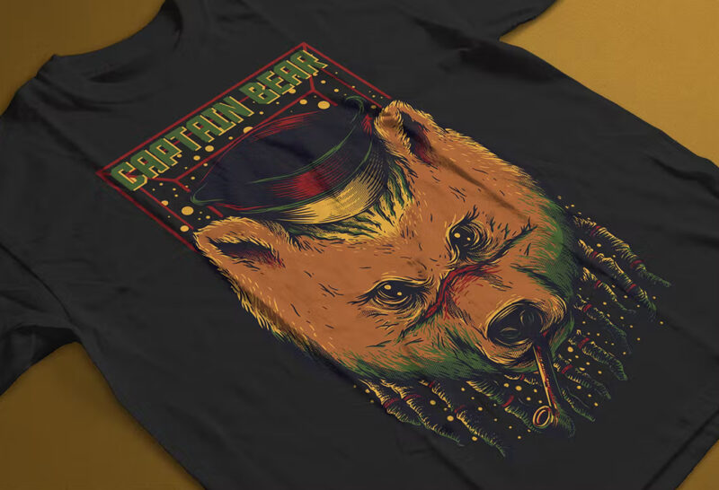 Captain Bear T-Shirt Design