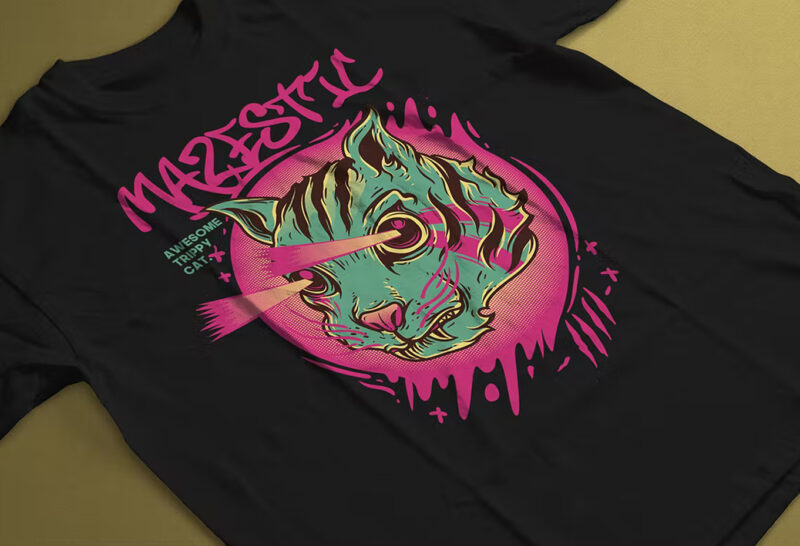 Mazestic Cat T-Shirt Design