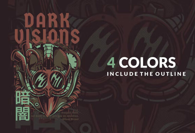 Dark Visions T-Shirt Design Template