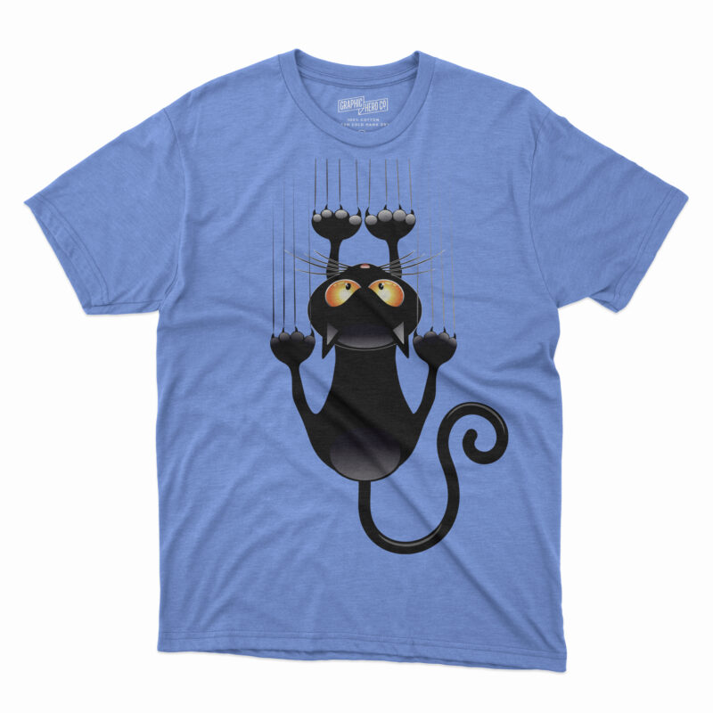 Funny black cat t shirt design