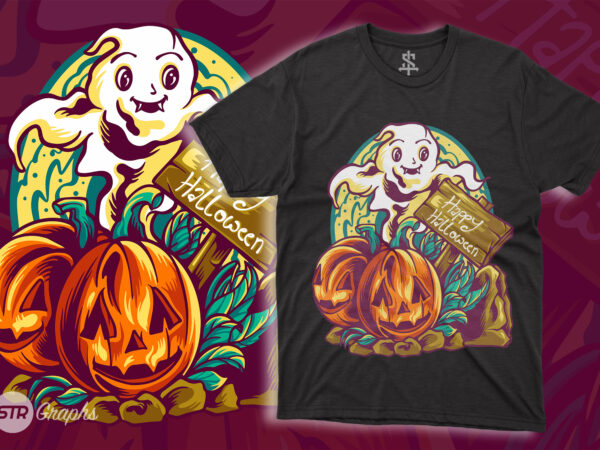 Happy halloween illustration graphic t shirt