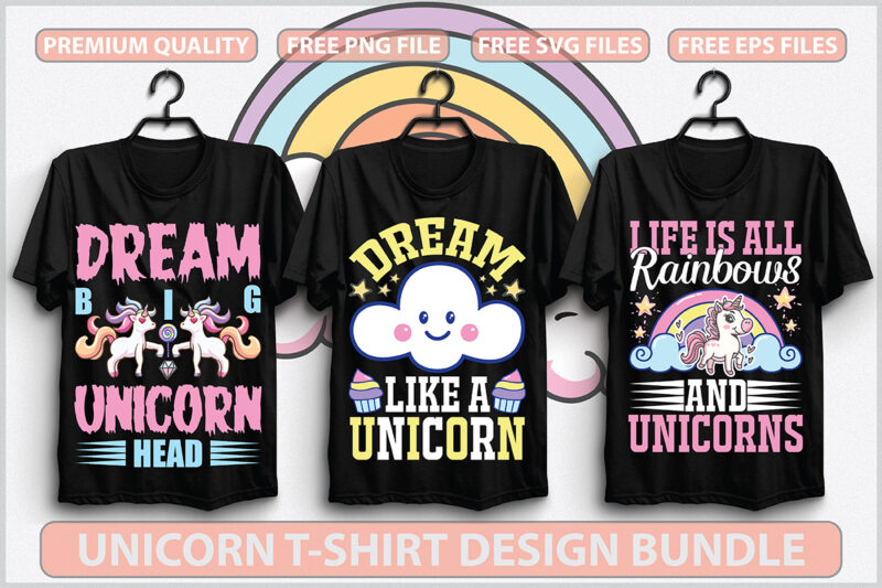 Unicorn T-shirt Design Bundle