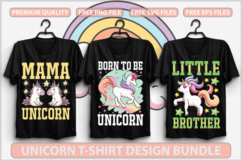 Unicorn T-shirt Design Bundle