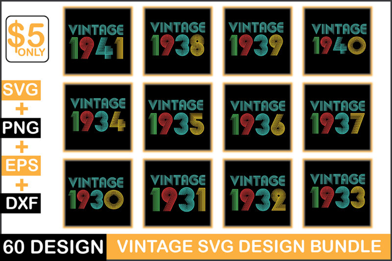 Vintage Svg Design Bundle