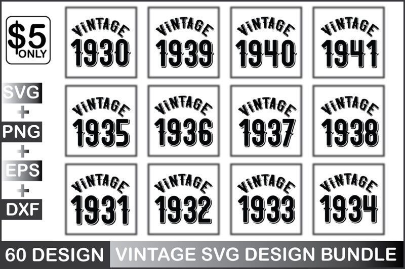 Vintage Svg Design Bundle