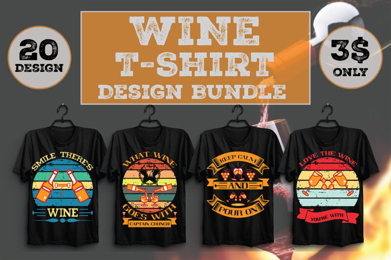 Wine T-Shirt Design Bundle