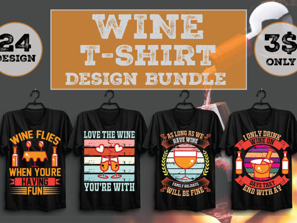 Wine t-shirt design bundle