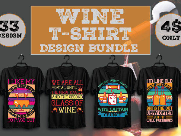 Wine t-shirt design bundle