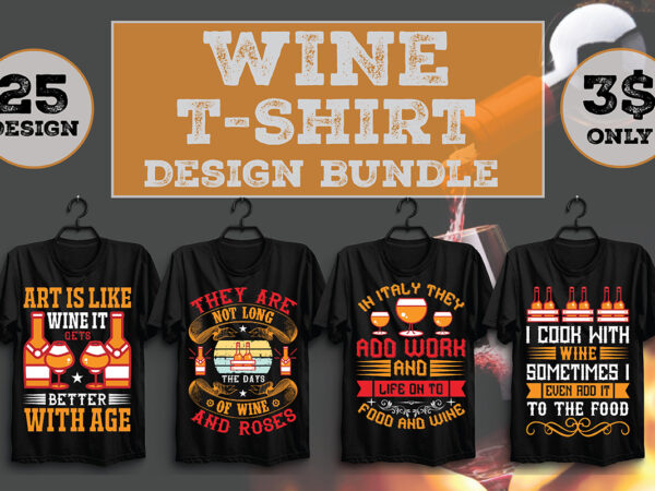 Wine t-shirt design bundle