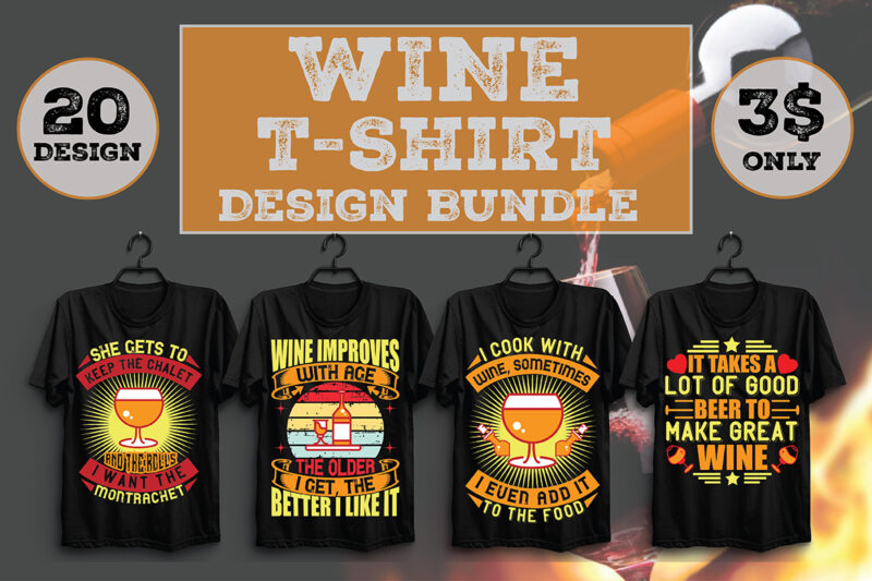 Wine T-Shirt Design Bundle