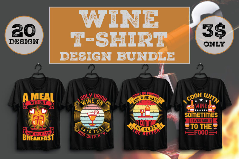 Wine T-Shirt Design Bundle