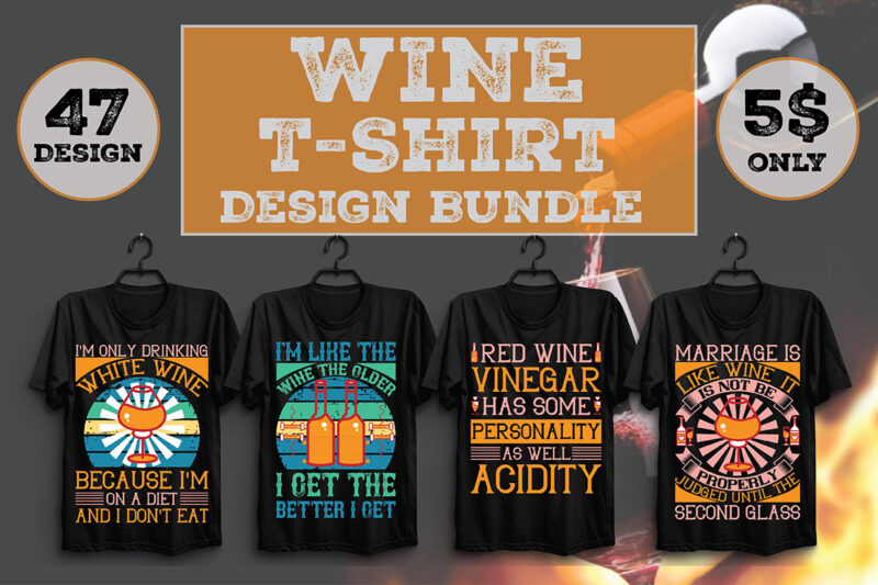 Wine T-shirt Design Bundle