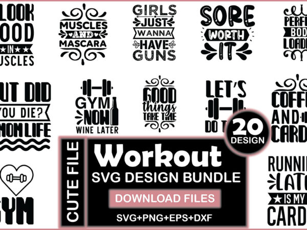 Workout svg design bundle