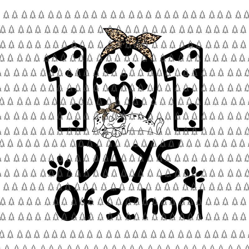 101 Days Of School Dalmatian Dog Svg, 100 Days Smarter Svg, Dalmatian Dog Svg, Days Of School Svg