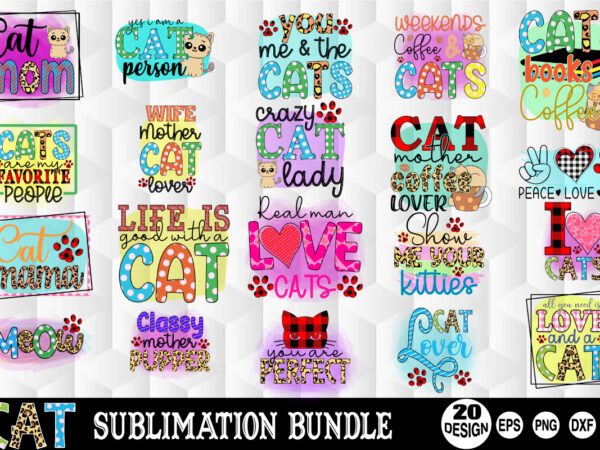 Cat sublimation bundle t shirt vector file