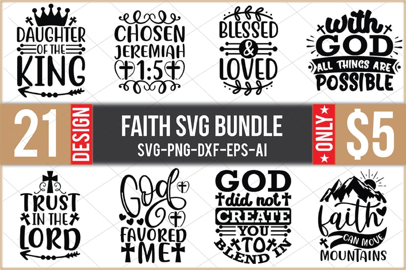 Faith Svg Design Bundle - Buy t-shirt designs