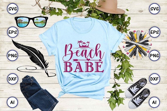 Beach babe png & svg vector for print-ready t-shirts design