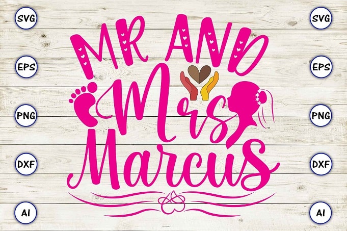 Mr and mrs marcus png & svg vector for print-ready t-shirts design