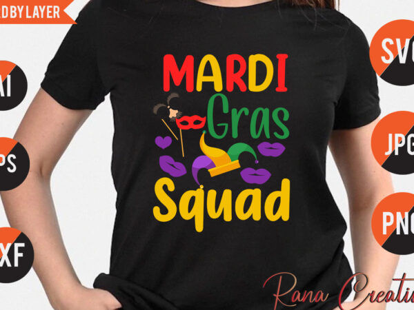 Mardi gras squad svg design