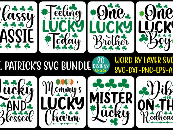 St. patrick’s svg bundle t shirt template vector