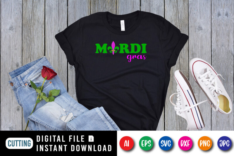 Mardi Gras, Happy Mardi Gras T shirt print template, Typography design for Mardi Party