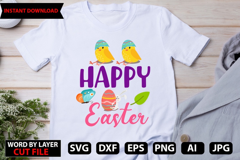 Happy Easter T-shirt Design,easter Svg Bundle, Bunny Svg, Spring Svg 