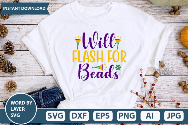 Will Flash for Beads SVG Vector for t-shirt