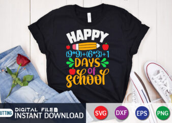 Happy 100 Days of School T shirt, Happy 100 Days shirt, 100 days of school shirt, 100 days of school shirt print template, second grade svg, teacher svg shirt, 100