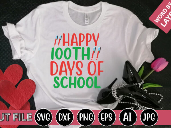 Happy 100th days of school svg vector for t-shirt