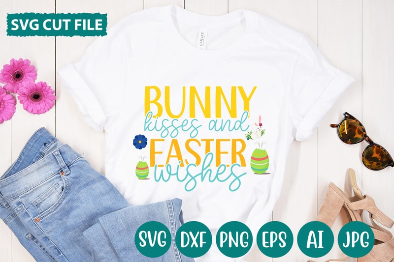 Bunny Kisses And Easter Wishes svg vector for t-shirt - Buy t-shirt designs