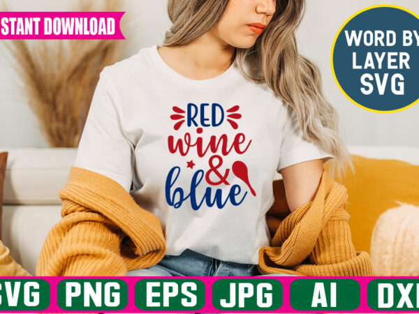 Red wine & blue t-shirt design