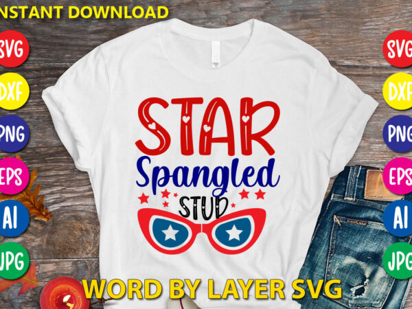 Star spangled stud svg vector t-shirt design