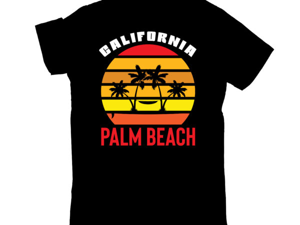 California palm beach t shirt vector file