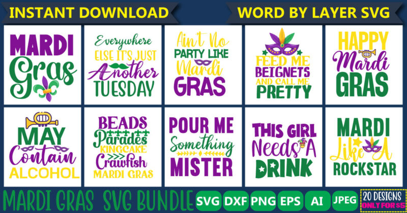 Mardi Gras SVG Bundle